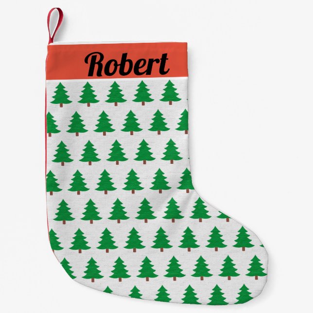 Meia De Natal Pequena Padrão da árvore de Natal - (Frente)