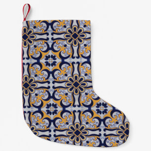 Meia De Natal Pequena Padrão de azulejo português