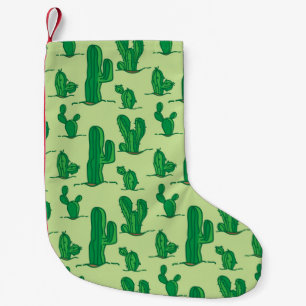 Meia De Natal Pequena padrão de cacto. padrão de desenho manual. han s