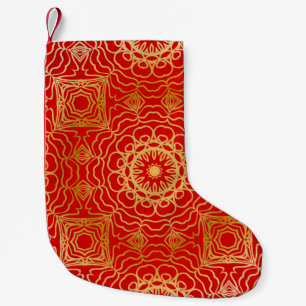 Meia De Natal Pequena Padrão de colheita sem costura com abstrato floral