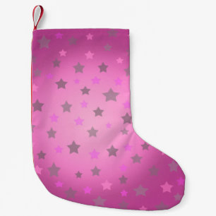 Meia De Natal Pequena Padrão de estrelas rosa