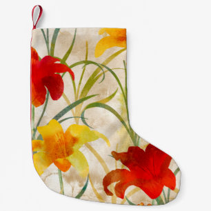 Meia De Natal Pequena Padrão de flor de tulipa selvagem numa rua de cor