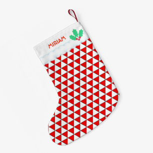 Meia De Natal Pequena Padrão de Forma Triangular