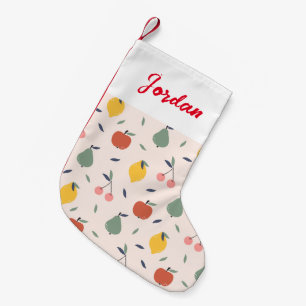 Meia De Natal Pequena Padrão de Fruta cômoda