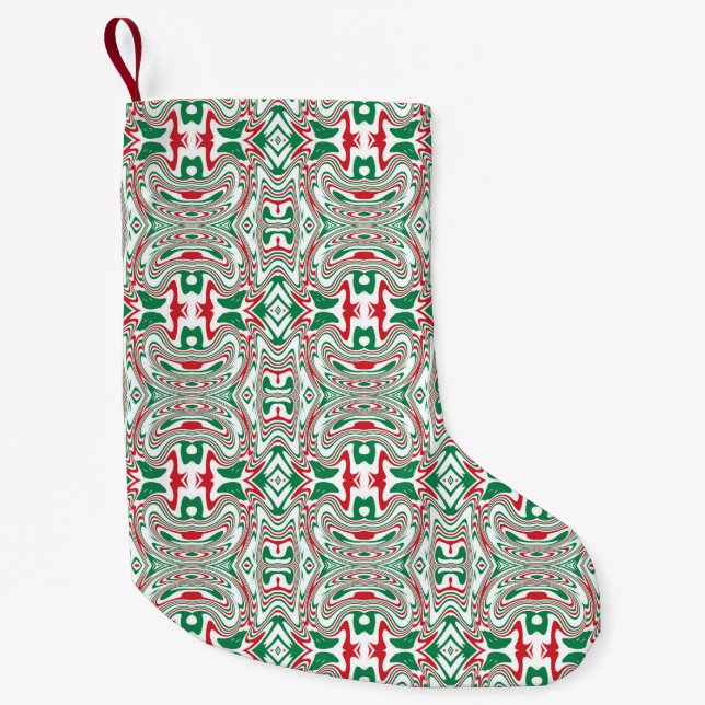 Meia De Natal Pequena Padrão de Natal 2 (Frente)