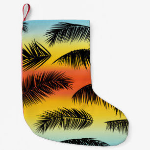 Meia De Natal Pequena Padrão de palmeiras tropicais