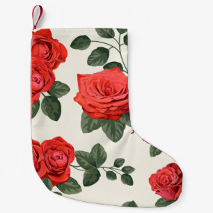 Meia De Natal Pequena Padrão de rosas de colheita sem costura, design fl
