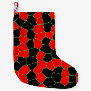 Meia De Natal Pequena Padrão de Trendy Verde Preto Vermelho