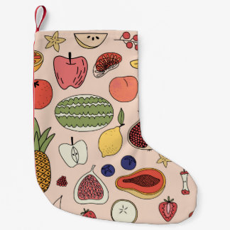 Meia De Natal Pequena padrão desenhado pela fruta