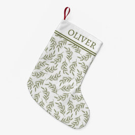 Meia De Natal Pequena Padrão Festivo De Cypress Com Feriado Monograma