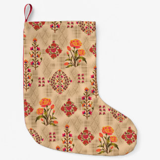 Meia De Natal Pequena Padrão floral abstrato mughal sem costura