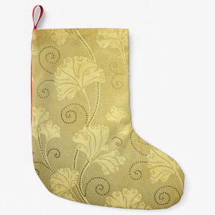 Meia De Natal Pequena Padrão floral de Grunge.