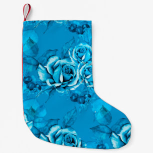 Meia De Natal Pequena Padrão Floral Invisível. Elementos de aquarela. Mo