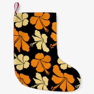 Meia De Natal Pequena Padrão floral natural tropical havaiano sem costu