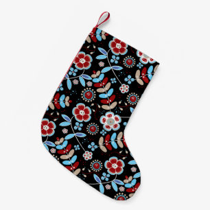 Meia De Natal Pequena Padrão Floral Povo Ousado