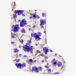 Meia De Natal Pequena Padrão floral sem costura com flores marigdold