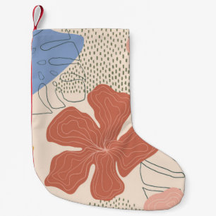 Meia De Natal Pequena Padrão floral sem costura desenhado à mão,colag