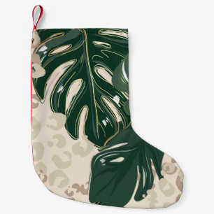 Meia De Natal Pequena Padrão leopardo, impressão animal, design sem co