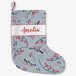 Meia De Natal Pequena Padrão moderno de ilustração das morangos azuis