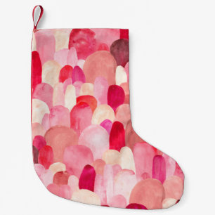 Meia De Natal Pequena Padrão perfeito de manchas cor-de-rosa, vermelha