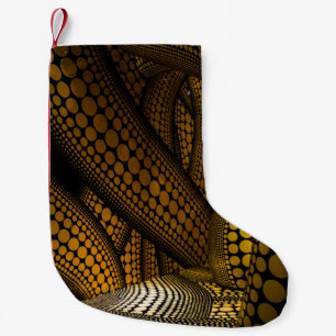 Meia De Natal Pequena Padrão retroativo e amarelo