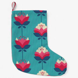Meia De Natal Pequena Padrão retrofloral sem costura.