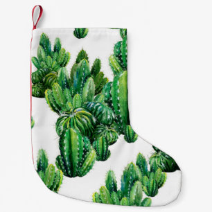 Meia De Natal Pequena Padrão sem costura com cactos aquarela. Cactus il