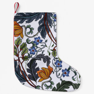 Meia De Natal Pequena Padrão sem costura com flores no estilo de deco de