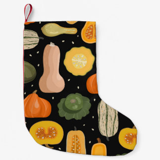 Meia De Natal Pequena Padrão sem costura com variedades de abóbora e de 