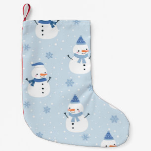 Meia De Natal Pequena Padrão sem costura do boneco de neve,fundo de inv