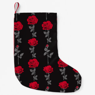 Meia De Natal Pequena Padrão sem costura rosa vermelha de flores de abst