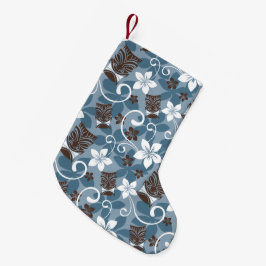 MEIA DE NATAL PEQUENA PADRÃO TIKI LUAU (AZUL)