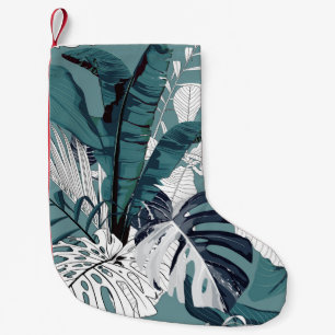 Meia De Natal Pequena Padrão tropical uniforme, modesto, com tropica