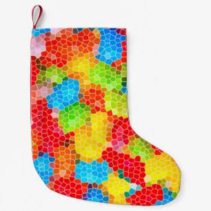 Meia De Natal Pequena Padrão Único Brilhante e Colorido