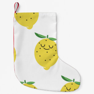 Meia De Natal Pequena padrão uniforme de desenho animado de Limão-Cute