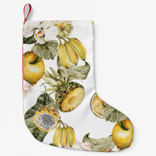 Meia De Natal Pequena Padrão uniforme floral de aquarelas. Pintado à mão