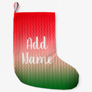 Meia De Natal Pequena Padrão Verde do Red Silver Personalizável
