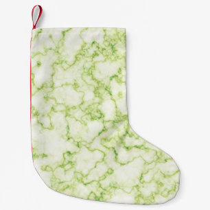 Meia De Natal Pequena Padrão Verde Marble