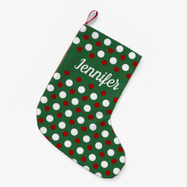 Meia De Natal Pequena Padrão Verde Vermelho Moderno Personalizado