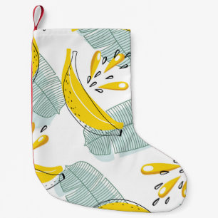 Meia De Natal Pequena Padrões de colheita de bananas suculentas