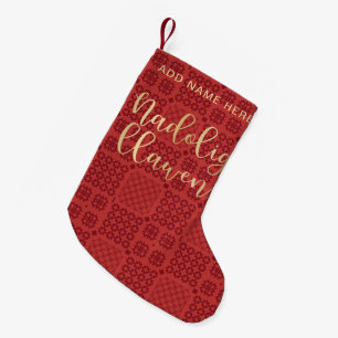 Meia De Natal Pequena Padrões de tapeçaria galês, Design de folheto de c
