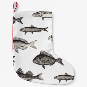 Meia De Natal Pequena Padronização de peixe-safra, peixe, patins