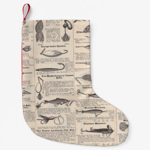 Meia De Natal Pequena Página do Catálogo de Iscas de Pesca Antigas Impre