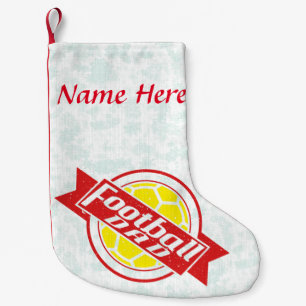 Meia De Natal Pequena Pai de futebol personalizado de natal