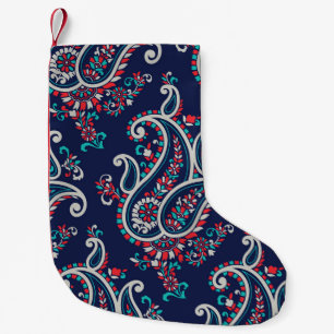 Meia De Natal Pequena Paisley Asiático: Design tradicional sem costura.