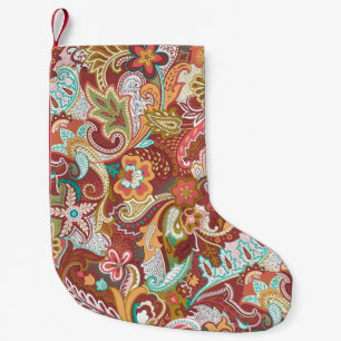 Meia De Natal Pequena Paisley sem costura: padrão de fundo elegante.
