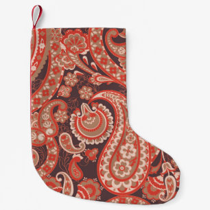 Meia De Natal Pequena Paisley vintage padrão perfeito. Flor fantástica
