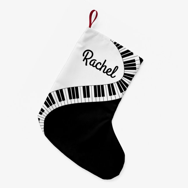 Meia De Natal Pequena Paleta de Natal Musical do Teclado Piano Personali (Frente (Pendurada))