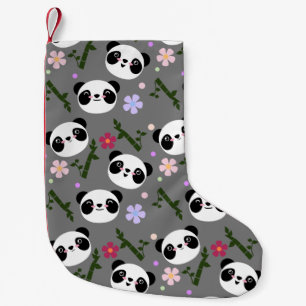 Meia De Natal Pequena Panda de Kawaii em cinzas