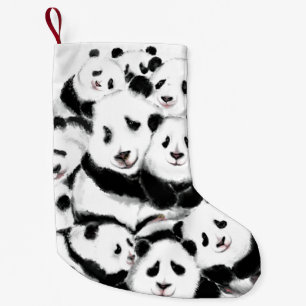 Meia De Natal Pequena Pandas - Pandemia - Grandes Abraços - Coleções 